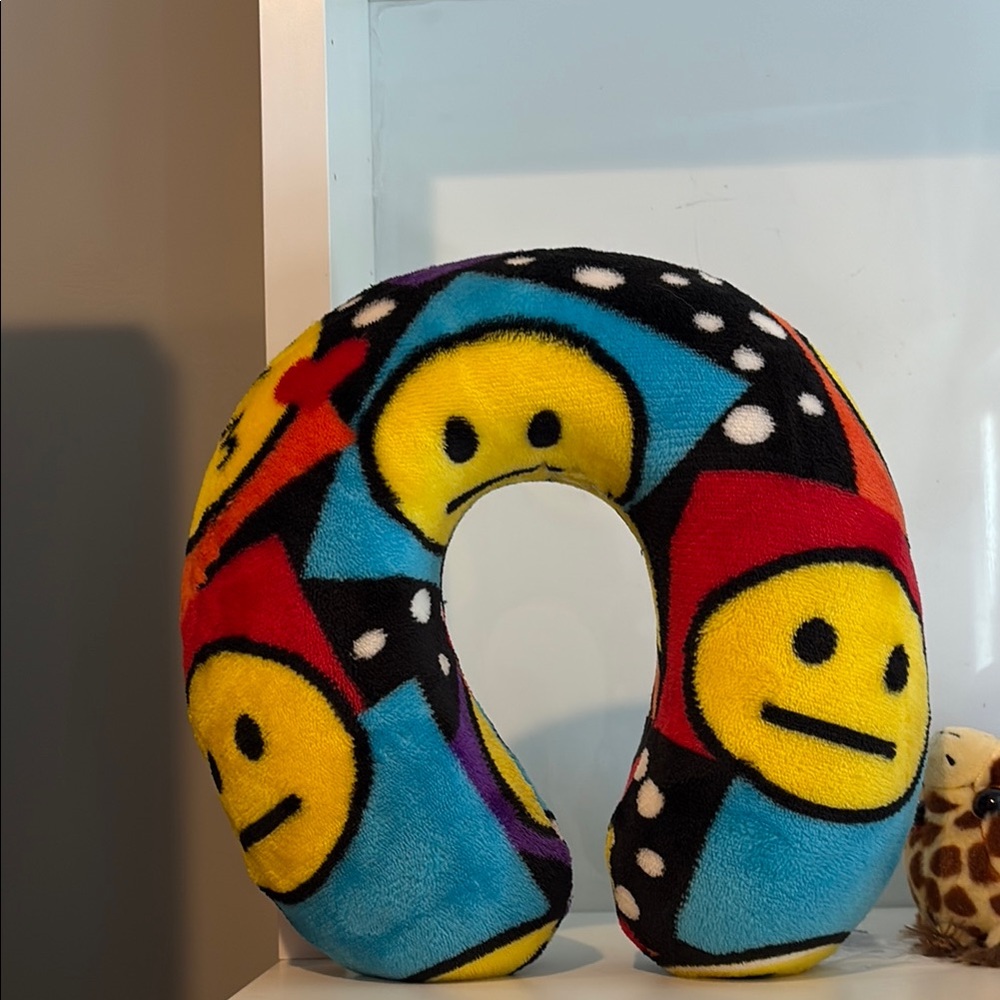 Colorful Smiley Face Travel Neck Pillow